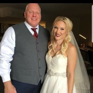 Wedding dress and veil